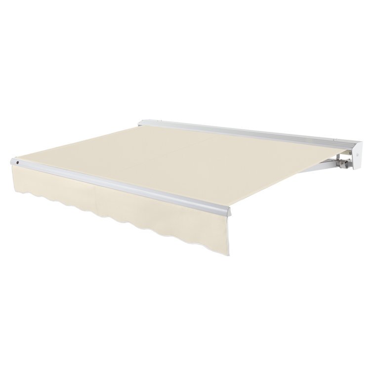 Linen 10' x 8' Motorized Retractable Awning with White Frame