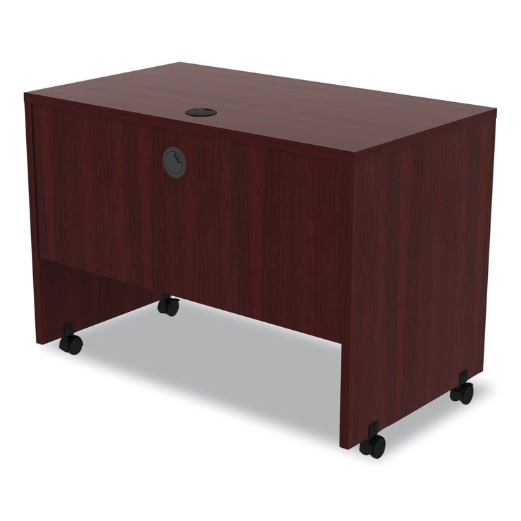 Espresso Valencia Mobile Workstation Cart with Keyboard Tray