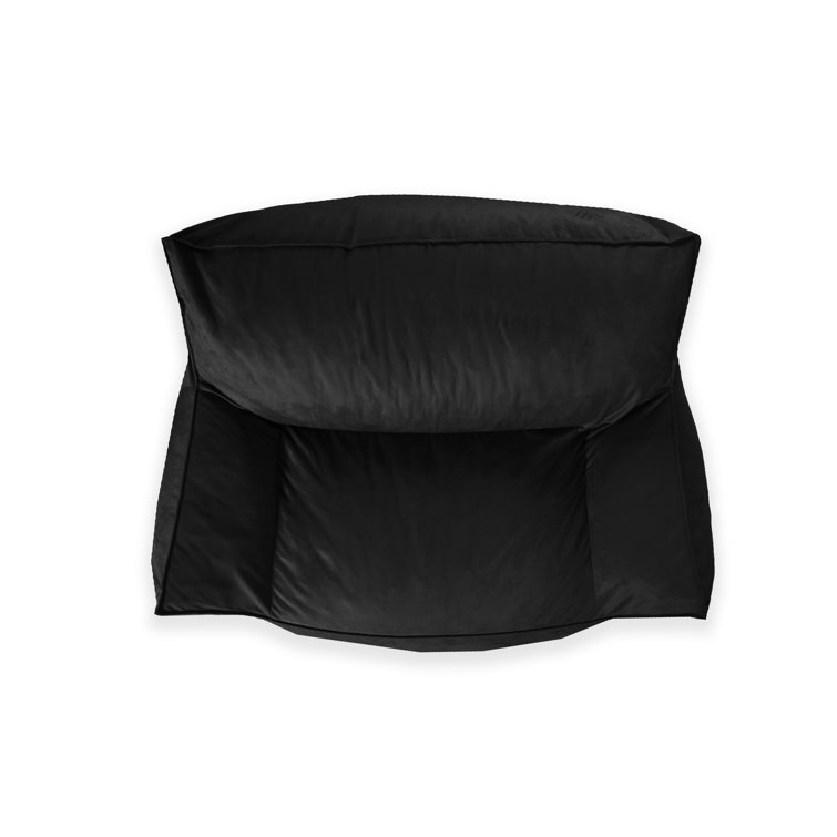 Imperial Black Plush Polyester Bean Bag Sofa with Removable Cover