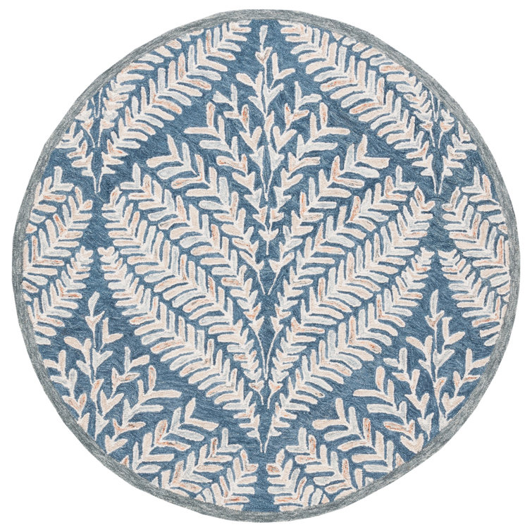 Ivory Hand-Tufted Round Wool Rug, 5' Diameter
