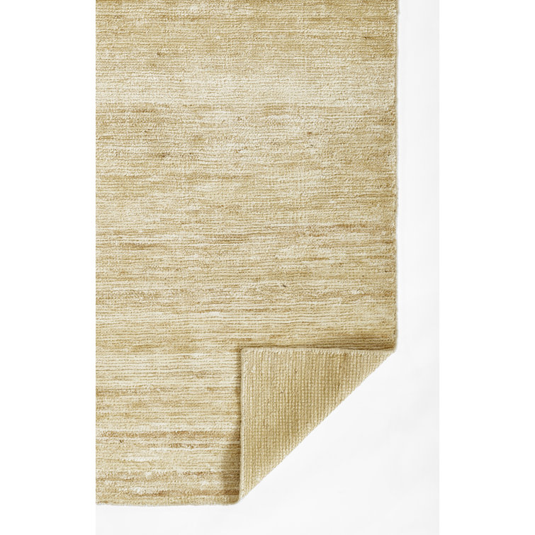 Natural Abstract Hand-Knotted Wool-Cotton Blend 9' x 12' Area Rug