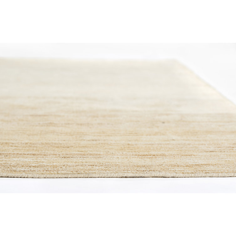 Natural Abstract Hand-Knotted Wool-Cotton Blend 9' x 12' Area Rug