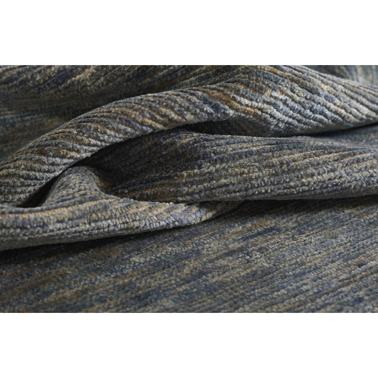 Hand-Knotted Beige Wool and Cotton Rectangular Rug 4' x 6'