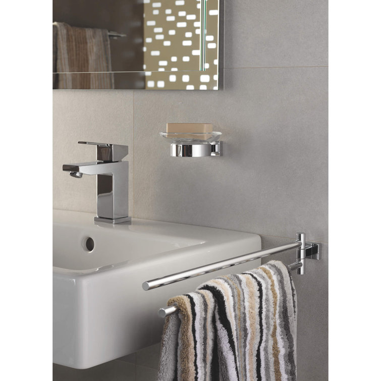 Chrome Glass Wall-Mounted Modern Toothbrush Holder