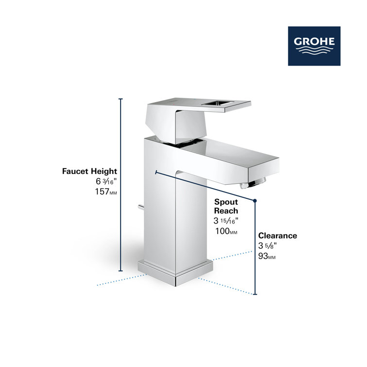 Chrome Brass Single Hole Bathroom Faucet with Drain Assembly