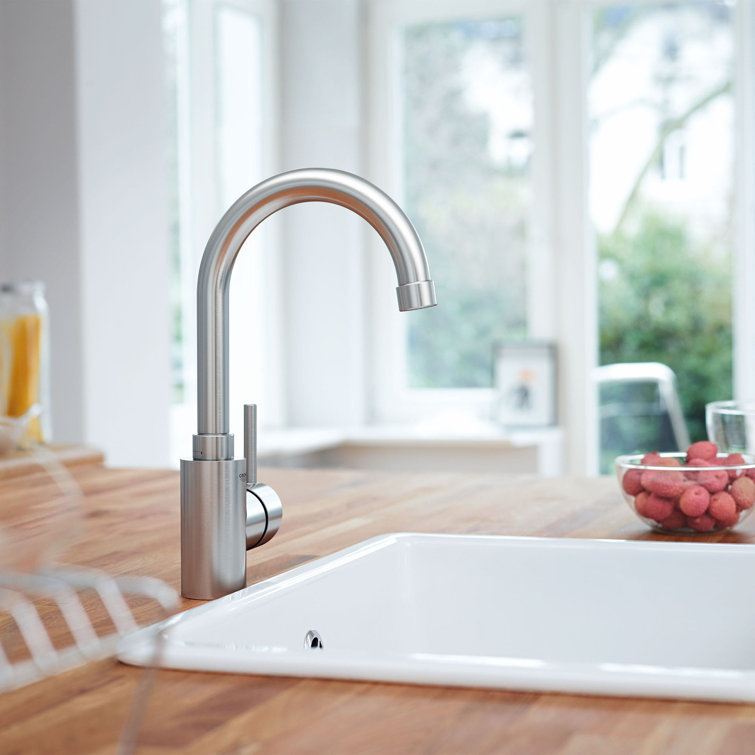 Sleek Stainless Steel Modern Kitchen Faucet with 360° Swivel