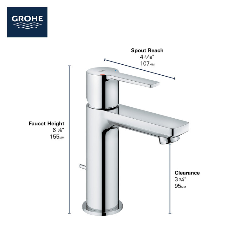 Chrome Single Hole Bathroom Faucet with Drain Assembly