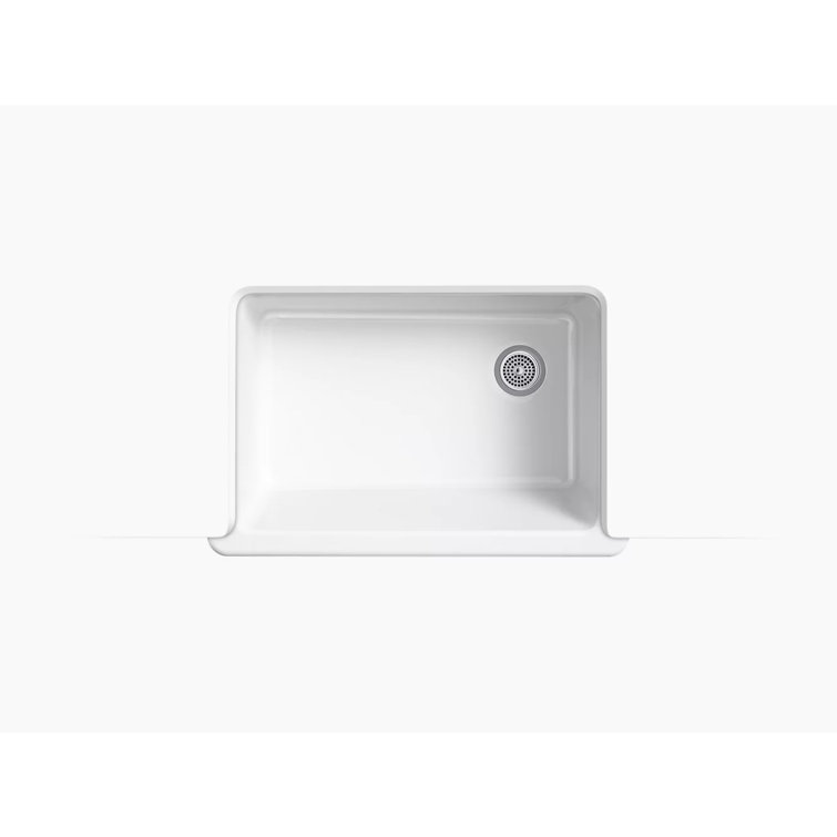 White Cast Iron Farmhouse Single Bowl Kitchen Sink