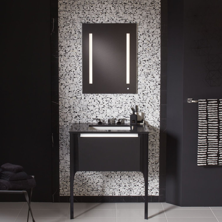 Sleek Frameless Rectangular Lighted Vanity Mirror 29.875" x 35.125"