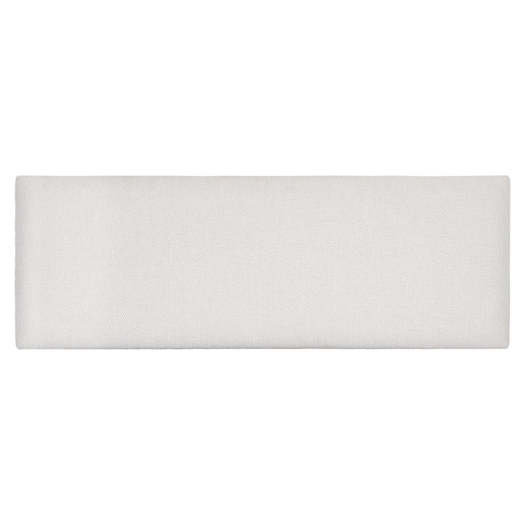 White Upholstered Oak and Nickel Transitional Bench
