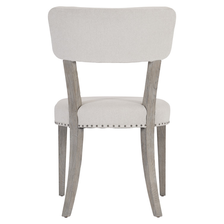 Transitional Albion Upholstered Side Chair in Beige and White