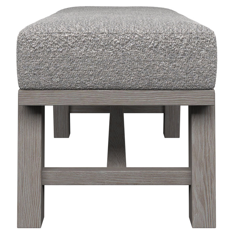 Trianon 56" Light Gray Polypropylene Modern Upholstered Bench