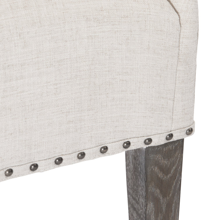 Transitional Beige Albion Upholstered Parsons Side Chair