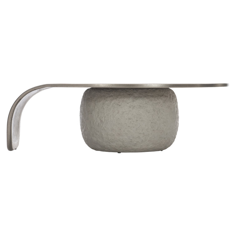 Kaori 52" Gray Transitional Rectangular Metal Coffee Table