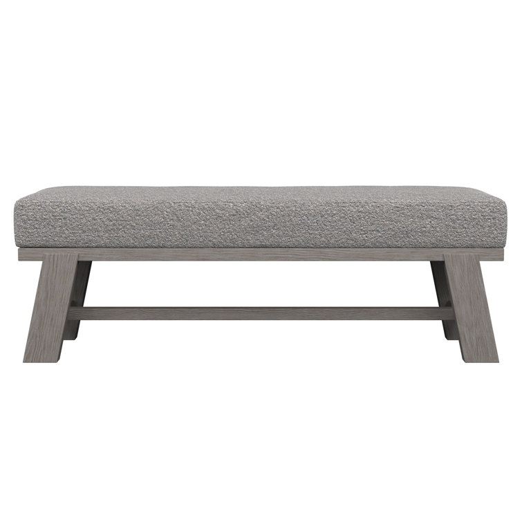 Trianon 56" Light Gray Polypropylene Modern Upholstered Bench
