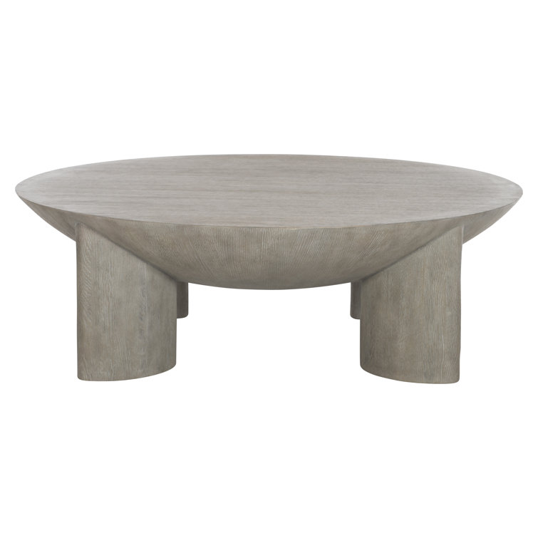 Transitional Gray 54.75'' Round Wood Coffee Table