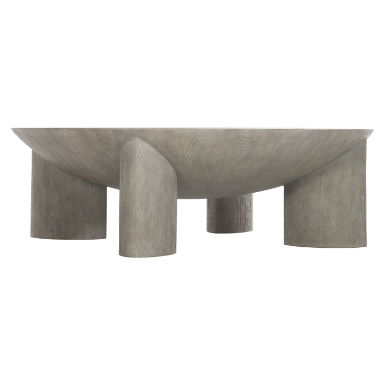 Transitional Gray 54.75'' Round Wood Coffee Table