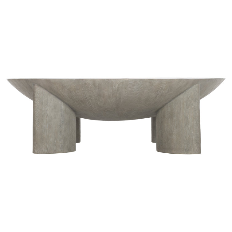 Transitional Gray 54.75'' Round Wood Coffee Table