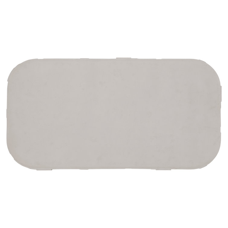 Zina Modern Beige Stonecast Rectangular Coffee Table