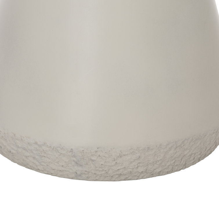Transitional Nidra Gray Cast Concrete Round Accent Table