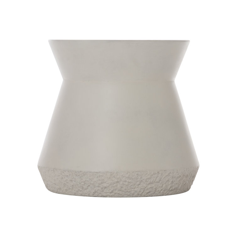 Transitional Nidra Gray Cast Concrete Round Accent Table