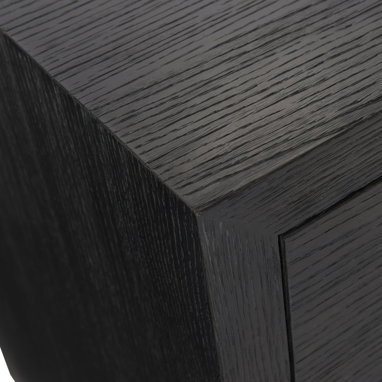 Keali Transitional Black 2-Drawer Nightstand