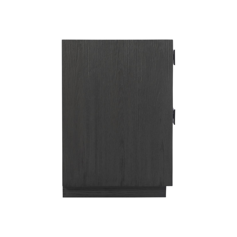 Keali Transitional Black 2-Drawer Nightstand