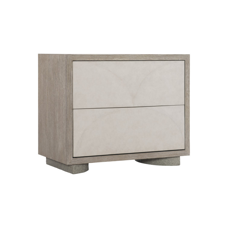 Lunula Flaxen Beige 2-Drawer Transitional Nightstand