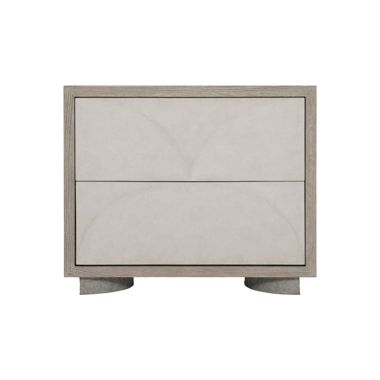 Lunula Flaxen Beige 2-Drawer Transitional Nightstand