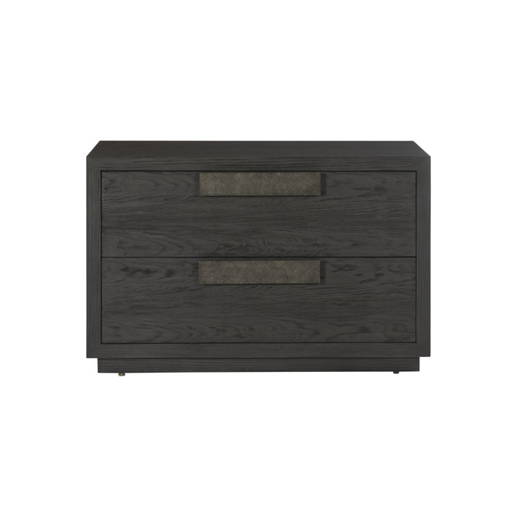 Keali Transitional Black 2-Drawer Nightstand