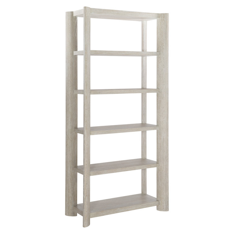 Arlyn Transitional White Oak Adjustable Etagere Bookcase
