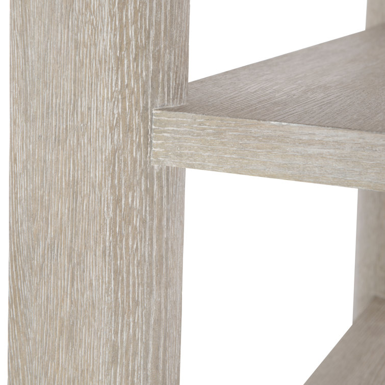 Arlyn Transitional White Oak Adjustable Etagere Bookcase