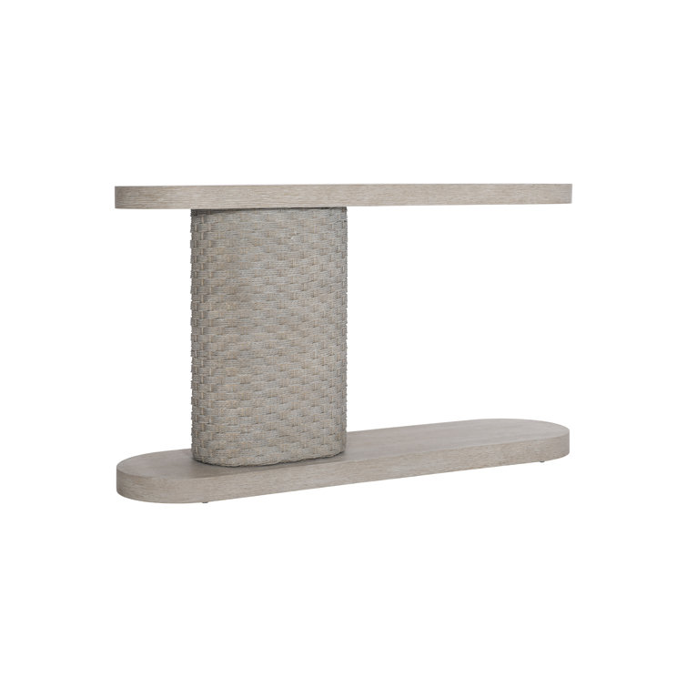 Acosta 58'' Beige and Gray Wood Stone Console Table