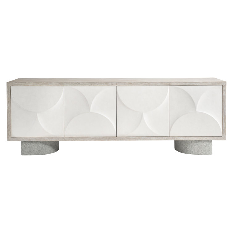 Lunula 86'' Beige and Gray Concrete Base Sideboard