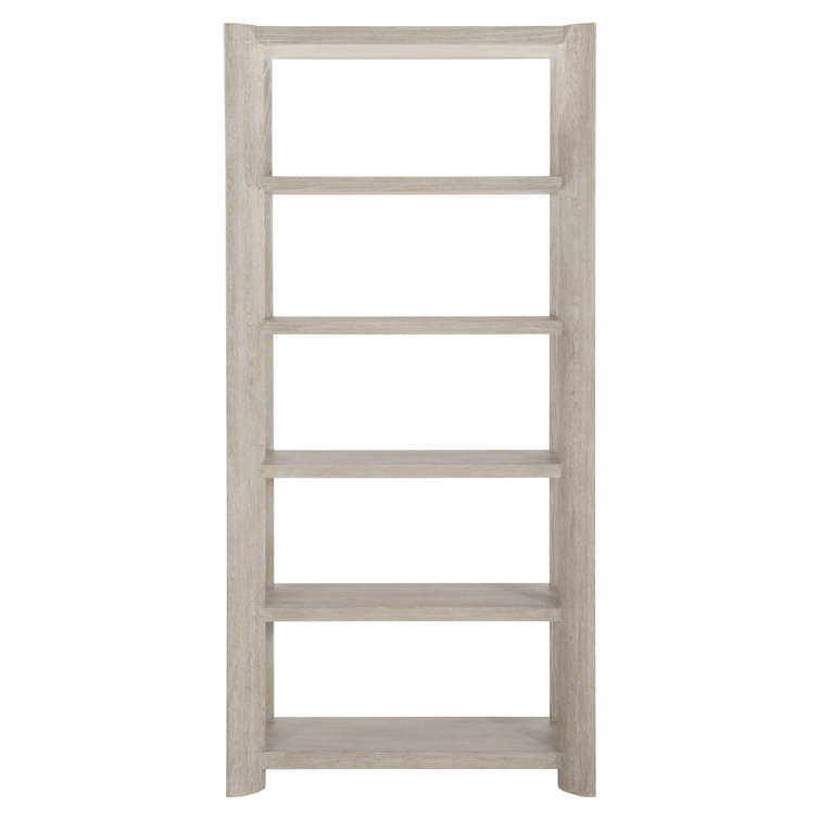 Arlyn Transitional White Oak Adjustable Etagere Bookcase