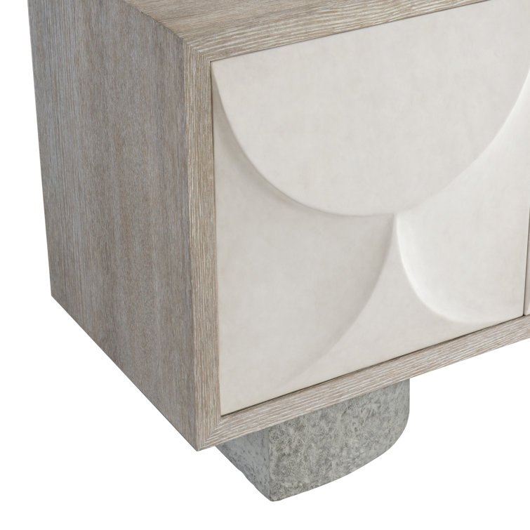 Lunula 86'' Beige and Gray Concrete Base Sideboard