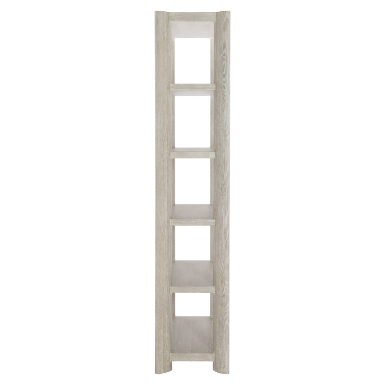 Arlyn Transitional White Oak Adjustable Etagere Bookcase