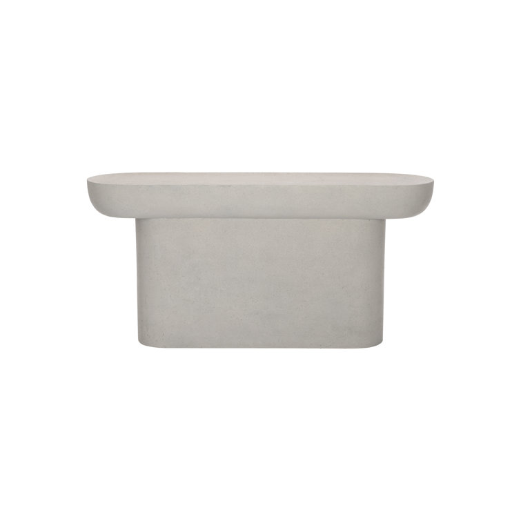 Vida 66'' Sand Grey Textured Concrete Rectangular Console Table