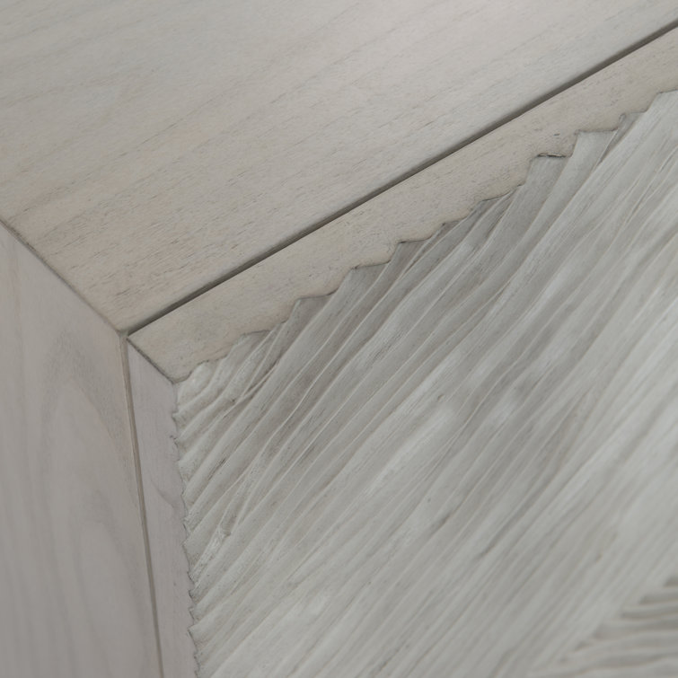 Ciara Transitional Gray 85.75'' Sideboard with Carved Doors