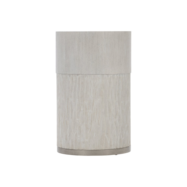 Solaria 21" Off White Round Wood & Metal Accent Table