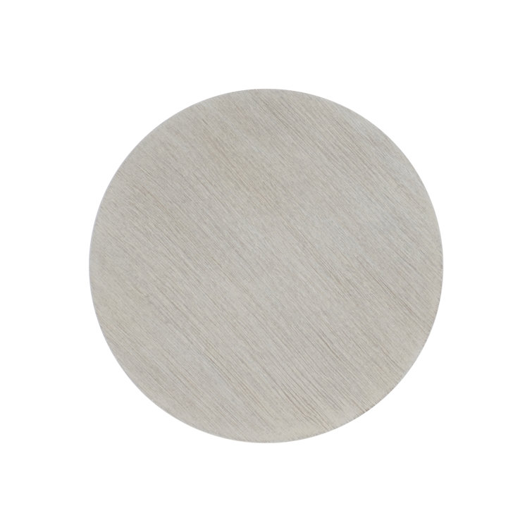 Solaria 21" Off White Round Wood & Metal Accent Table