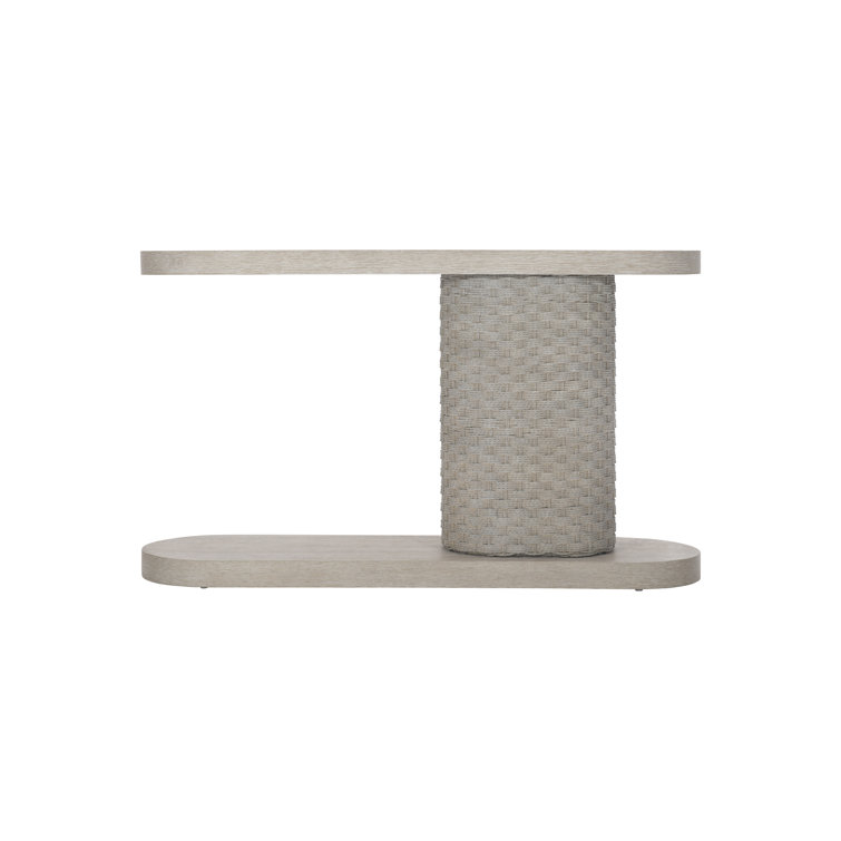 Acosta 58'' Beige and Gray Wood Stone Console Table