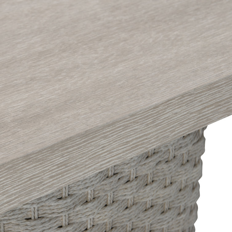Acosta 58'' Beige and Gray Wood Stone Console Table