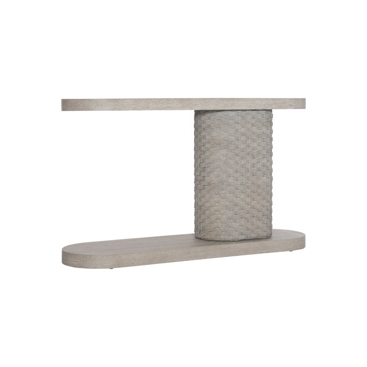 Acosta 58'' Beige and Gray Wood Stone Console Table