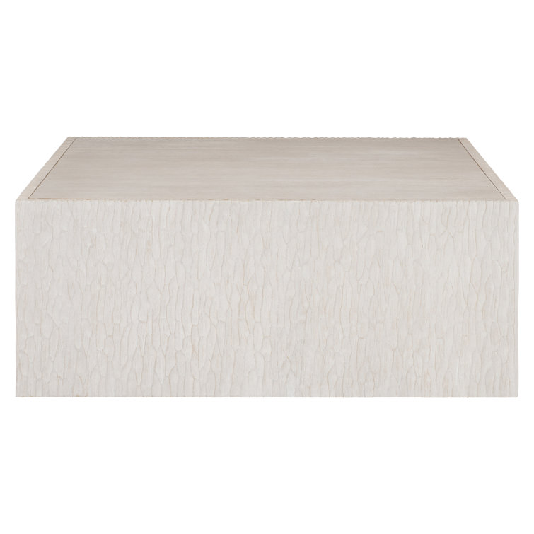 Cream Square Transitional Wood Coffee Table