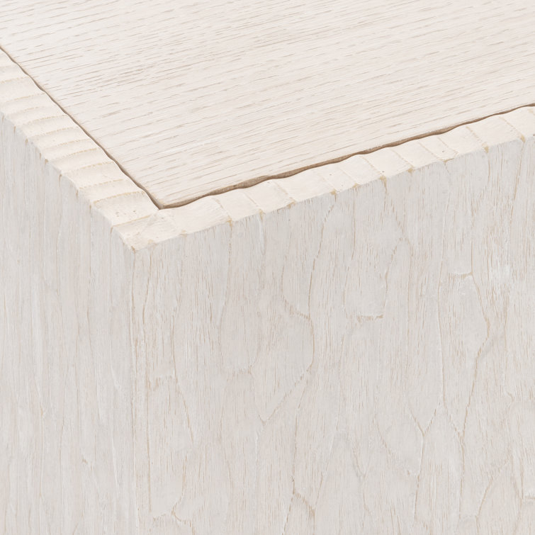 Cream Square Transitional Wood Coffee Table