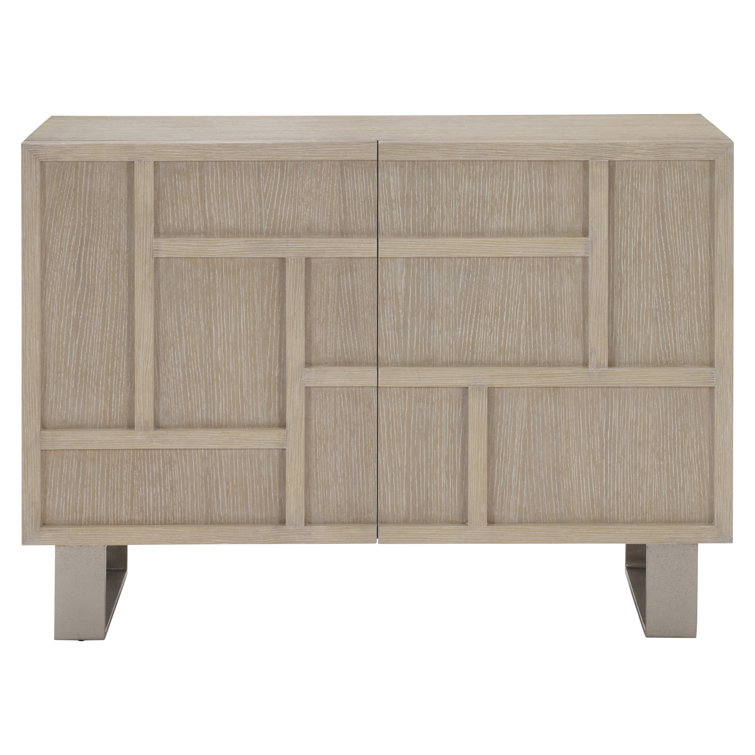 Solaria 48" White and Light Wood Accent Cabinet with Soft Close Drawer