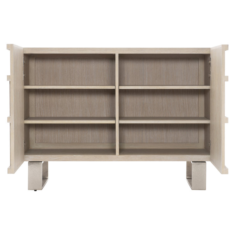 Solaria 48" White and Light Wood Accent Cabinet with Soft Close Drawer