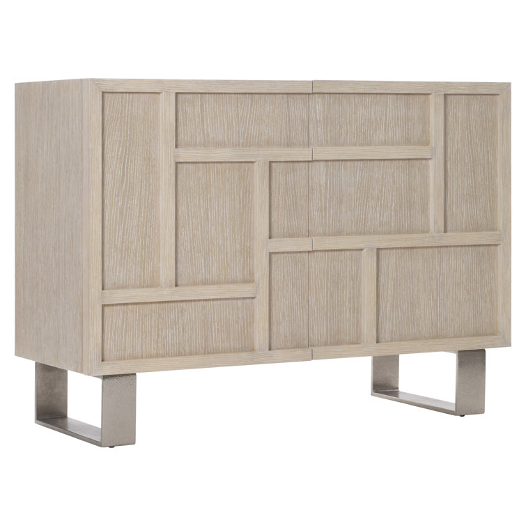 Solaria 48" White and Light Wood Accent Cabinet with Soft Close Drawer