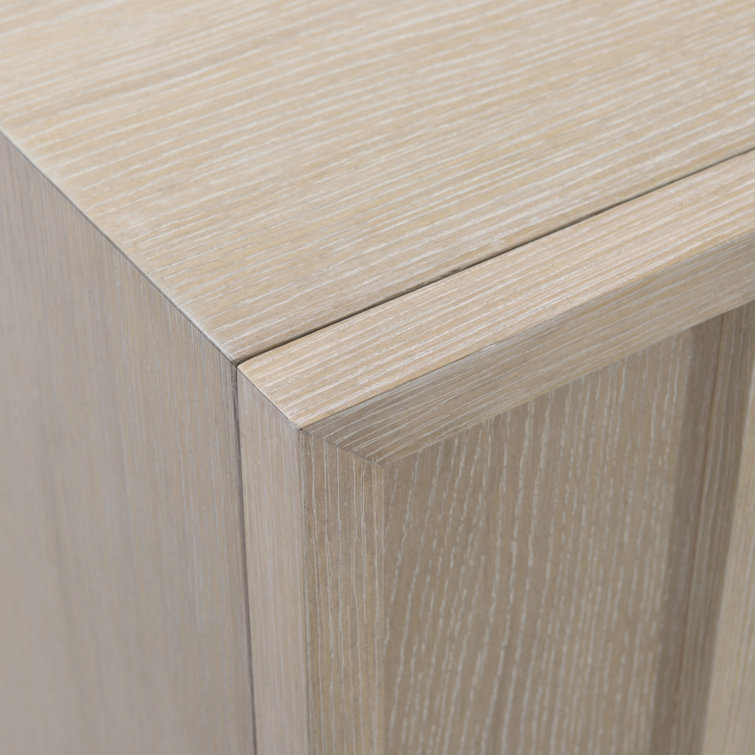 Solaria 48" White and Light Wood Accent Cabinet with Soft Close Drawer